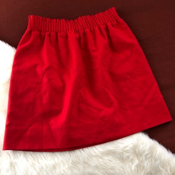 J.crew wool blend sidewalk skirt in red women's size 2 has pockets - Picture 4 of 4